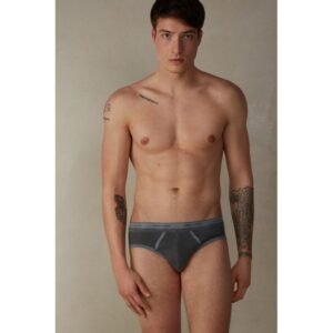 Cueca Slip Tingida Em Peça Em Algodão Supima Elástico - Preto