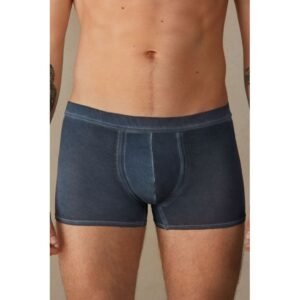 Cueca Boxer Em Algodão Supima Natural Fresh - Azul