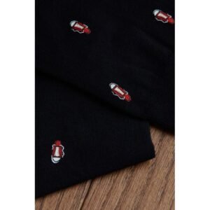 Meias Curtas Em Algodão Com Estampa - Preto