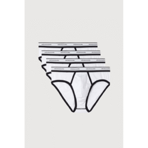 Kit 4 Cuecas Slip Em Algodão Supima Elasticizado Com Logotipo *Por 66,75 Cada* - Branco