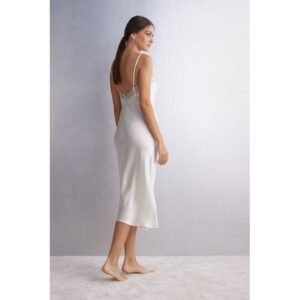 Camisola Comprida Em Seda Satin Darlings - Marfim