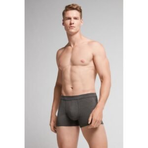Cueca Boxer Em Algodão Supima Natural Fresh - Cinza