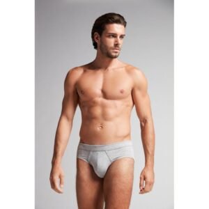 Cueca Slip Em Algodão Supima Natural Fresh - Cinza