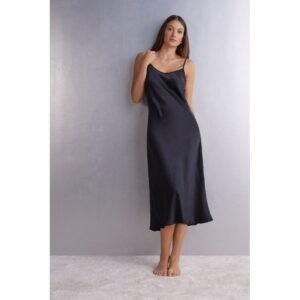 Camisola Longa De Seda - Preto