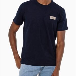 Camiseta Manga Curta Calvin Klein Jeans Masculina Logo Retângulo - Marinho Camiseta Manga Curta Calvin Klein Jeans Masculina Logo Retângulo Marinho Pp