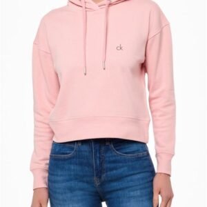 Blusa Feminina Moletom Cropped Reissue Calvin Klein Jeans - Rosa Claro Blusa Feminina Moletom Cropped Reissue Calvin Klein Jeans Rosa Claro Pp