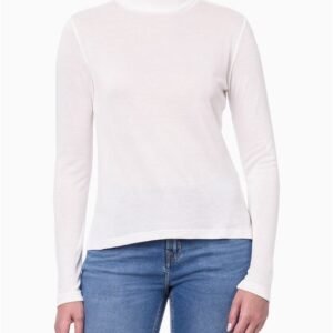 Blusa Feminina Manga Curta Gola Alta Viscotricot - Off White Blusa Feminina Manga Curta Gola Alta Viscotricot Off White Pp