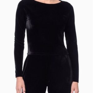 Blusa Feminina Manga Longa Cropped Veludo Calvin Klein Jeans - Preto Blusa Feminina Manga Longa Cropped Veludo Calvin Klein Jeans Preto p