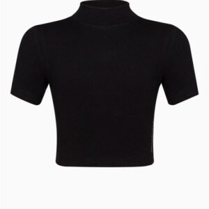 Blusa Menina Manga Curta Gola Alta Ribana Calvin Klein Jeans - Preto Blusa Menina Manga Curta Gola Alta Ribana Calvin Klein Jeans Preto 10