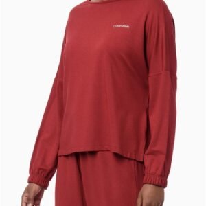 Blusão Feminino Decote Canoa Fluff Calvin Klein Loungewear - Vermelho Escuro Blusão Feminino Decote Canoa Fluff Calvin Klein Loungewear Vermelho Escuro p