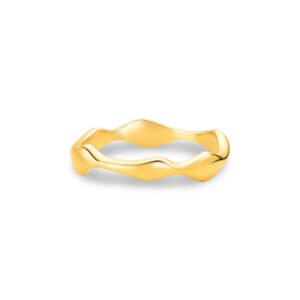 Anel Life Ondas em Prata 925 com Banho de Ouro Amarelo 18k