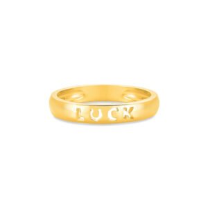 Anel Life Feelings Luck em Prata 925 com Banho de Ouro Amarelo 18k