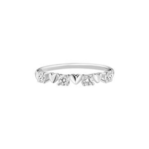 Anel Life Elemento Coração Prata Cravejado