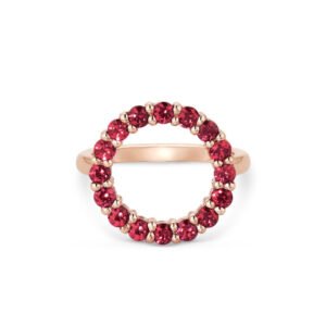 Anel Life Intense em Liga Rosé com Banho de Ouro Rosé 18k e Pedras Vinho