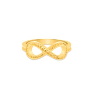 Anel Life Amuleto Infinito em Prata 925 com Banho de Ouro Amarelo 18k