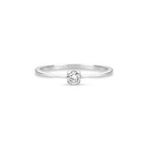 Anel Solitário Forever em Ouro Branco 18k com Diamante 0,15 ct