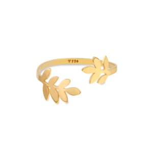 Anel Gold Leaf em Ouro Amarelo 18k