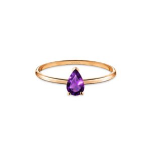 Anel Cores em Ouro Rosé 18k com Ametista Roxa
