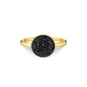 Anel Glow em Ouro Amarelo 18k com Diamantes Negros