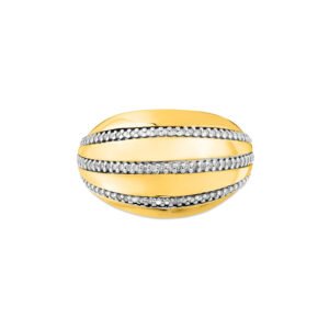Anel Mykonos em Prata 925 e Ouro Amarelo 18k com Diamantes 0,35 ct
