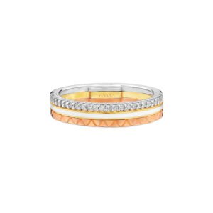 Anel Icona em Ouro Amarelo, Ouro Branco e Ouro Rosé 18k com Diamantes