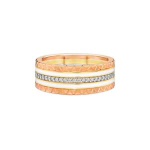 Anel Icona em Ouro Amarelo, Ouro Branco e Ouro Rosé 18k com Diamantes