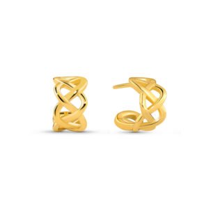 Argola Life Tranças em Prata 925 com Banho de Ouro Amarelo 18k