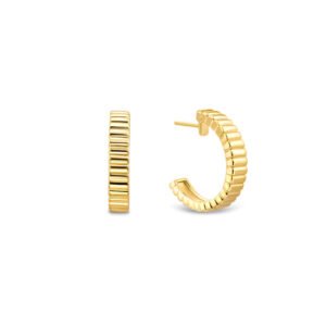 Brinco Argola Gomos em Ouro Amarelo 18k