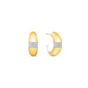 Brinco Mykonos em Prata 925 e Ouro Amarelo 18k com Diamantes 0,17 ct