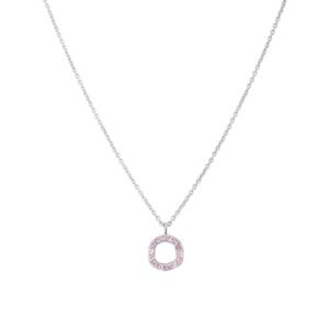 Colar Life Snow Redondo Prata Rosa