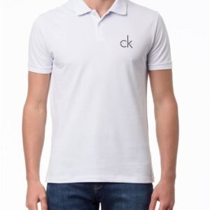 Polo Masculina Logo Básico Calvin Klein - Branco Polo Masculina Logo Básico Calvin Klein Branco Pp