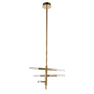 Pendente Led Metal Dourado Transparente 18w 3000k Petra