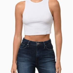 Regata Feminina Cropped Ribana - Branco Regata Feminina Cropped Ribana Branco Gg