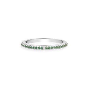 Anel Life Glam II em Prata 925 com Pedras Verdes