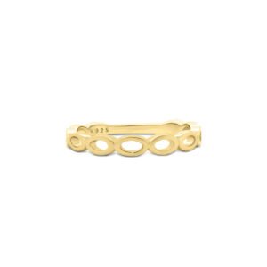 Anel Life Oval em Prata 925 com Banho de Ouro Amarelo 18k