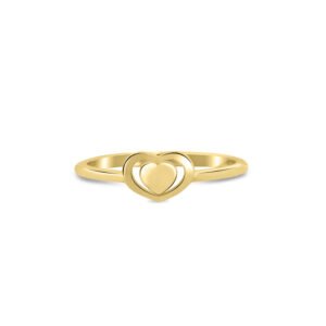 Anel Life Corações em Prata 925 com Banho de Ouro Amarelo 18k