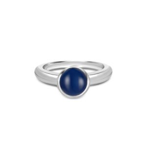 Anel Life My Stone em Prata 925 com Calcedônia Azul
