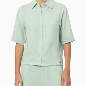 Camisa Feminina Linho Calvin Klein - Verde Claro Camisa Feminina Linho Calvin Klein Verde Claro 36