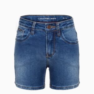 Shorts Jeans Menina Mom Fili Duplo - Azul Médio Shorts Jeans Menina Mom Fili Duplo Azul Médio 10