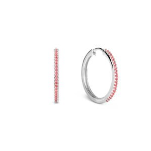 Argola Life Pavê em Prata 925 com Pedras Vermelhas