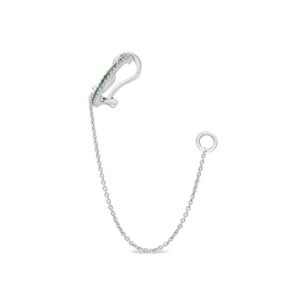 Piercing de Pressão Life Glam II Prata Cravejado Verde
