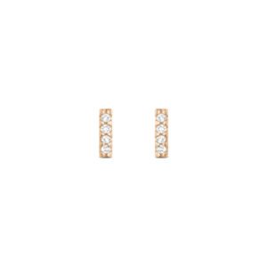 Brinco Way em Ouro Rosé 18k com Topázios Incolores