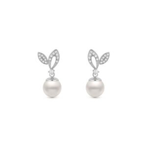 Brinco Soneto em Prata 925 com Pérola e Topázios Incolores