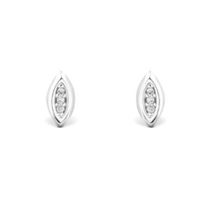 Brinco Way em Ouro Branco 18k com Diamantes