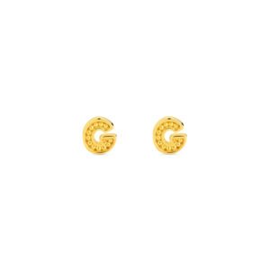 Brinco Life Letras G Prata com Banho Ouro Amarelo