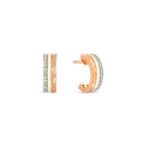 Brinco Argola Icona em Ouro Amarelo, Ouro Branco e Ouro Rosé 18k com Diamantes, 13mm