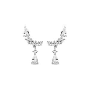Brinco Life Gotas em Prata 925 com Pedras Incolores