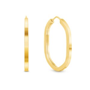 Argola Sextavada em Ouro Amarelo 18k, 38mm