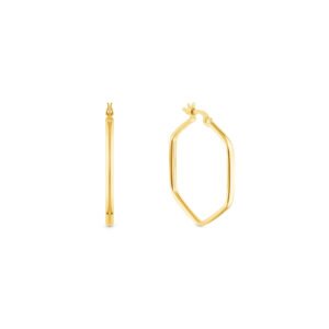 Argola Sextavada em Ouro Amarelo 18k, 25mm