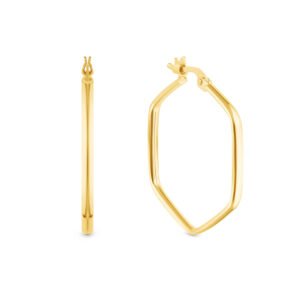 Argola Sextavada em Ouro Amarelo 18k, 35mm